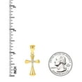 thumbnail image 4 of 10k 10Kt Gold Two-Tone Diamond-Cut Mens Cross Religious Charm Pendant, 4 of 5
