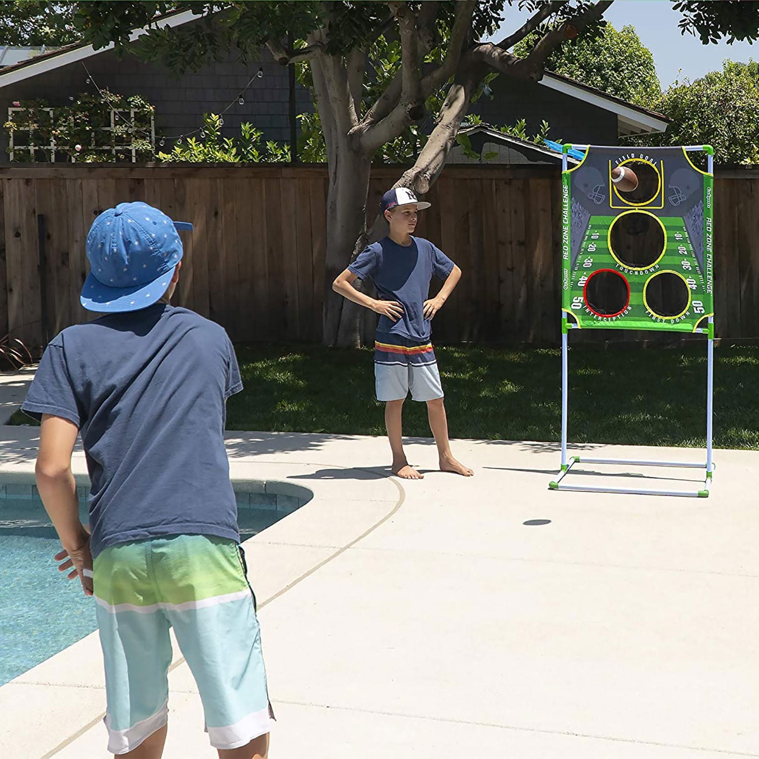 GoSports Red Zone Challenge Football Toss Game - Includes Target, 4 Footballs, Scoreboard and Case