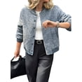 thumbnail image 3 of Womens Short Faux Fur Shearling Jacket Fall Winter Full Zip with Pockets Coats with Pocket Gray S, 3 of 8