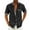 Black, variant on Mens Linen Button Up Short Sleeve Shirt Casual Shirts Summer Beach Textured Shirts (Black,3XL)