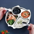 thumbnail image 2 of WINDLAND Stainless Steel Divided Plate Cute Cartoon Dinner Tray Lunch Container Kids Toddlers Babies Serving Platter for School, 2 of 20