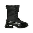 thumbnail image 2 of STEVE MADDEN Womens Black Lug Sole Trench Round Toe Block Heel Lace-Up Rain Boots 7 M, 2 of 4