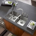 thumbnail image 2 of Houzer MES-3221-1 31.88" x 20.625" 10" , 8" Gourmet Undermount Stainless Steel 60/40 Double Bowl Kitchen Sink, Small Bowl Right, 2 of 6