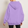thumbnail image 5 of Women's Shoulder Hooded Sweatshirt Fleece Lined Winter Warm Pullover Candy Colors Soft Polyester Fabric, 5 of 9