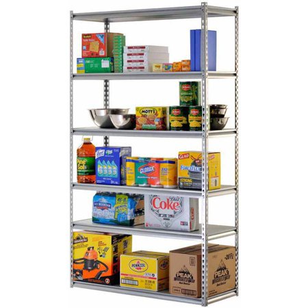 Muscle Rack 48 W X 18 D X 84 H 6 Shelf Steel Shelving Silver