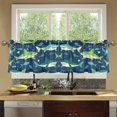 thumbnail image 4 of Yayeee Kitchen Curtains Tier Set of 2 Light Filtering 57"x36" Over Sink Window Panels, Sharks Pattern, 4 of 7