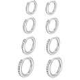 thumbnail image 1 of 6ps Women's Earrings 14K gold-plated Single row zircon circle Ear buckles, Romantic gifts for Her Wife Mother Christmas Valentine's Day,8,Plata,De moda sencillo,círculo,7+9+10+12mm, 1 of 8