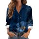 thumbnail image 3 of TaTaai Women Printed Long Sleeve Button Down Shirt Collared Casual Blouse Ladies Daily Work Lounge Wear Soft Comfortable No Fading Stylish Versatile Top Gift, 3 of 6