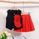 thumbnail image 5 of Odeerbi Niñas 2 Piezas Preppy Traje Satén Flor Camisa Sin Mangas y Falda Plisada Conjunto Uniforme Escolar, 5 of 9