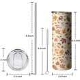 thumbnail image 5 of 20oz Fall Leaves Skinny Tumblers Stainless Steel Tumbler with Lid and Straw,Vacuum Insulated Double Wall Travel Tumbler Cups with Cleaning Brush for Coffee,Tea, 5 of 6