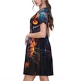 thumbnail image 2 of Disketp Forest Cool Lion para Vestido de Manga Corta para Mujeres, Vestidos de Verano para Mujeres, Casual y Holgado para la Playa, 2 of 6