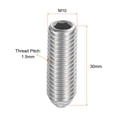 thumbnail image 2 of Ball Point Set Screws, M10 x 30mm 304 Stainless Steel Metric Spring Hex Socket Screw 10pack, 2 of 7