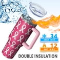 thumbnail image 5 of Pink Breast Cancer Tumbler with Handle and Lid,40oz Double Wall Vacuum Insulated Tumbler,Cups Gift for Women and Men, 5 of 7