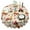 Red Mushroom Flower, variant on Colorful Mushroom Pattern Dark Pattern Round Tablecloth 60"x60",Wrinkle Wipeable Table Cloth for Kitchen Dining Room Picnic Patio Party