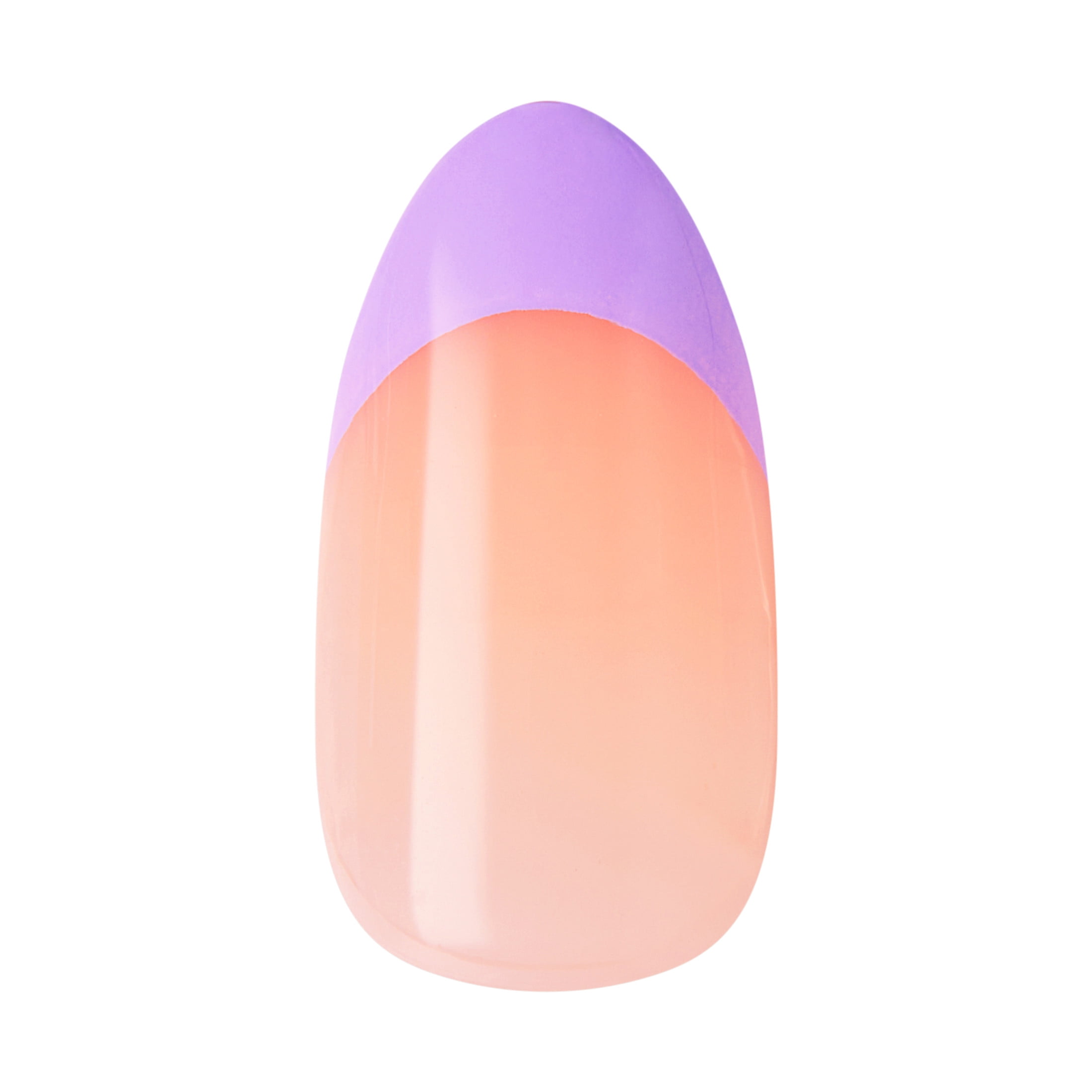KISS imPRESS Medium Almond Gel Press-On Nails, Glossy Multicolored French, 30 Pieces