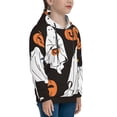 thumbnail image 3 of Lsque Halloween Ghosts And Pumpkins Patten Youth Hoodie Sweatshirt Pullover with Kangaroo Pocket Boys and Girls Hoodie Warm Hoodie for Kids-Small, 3 of 6