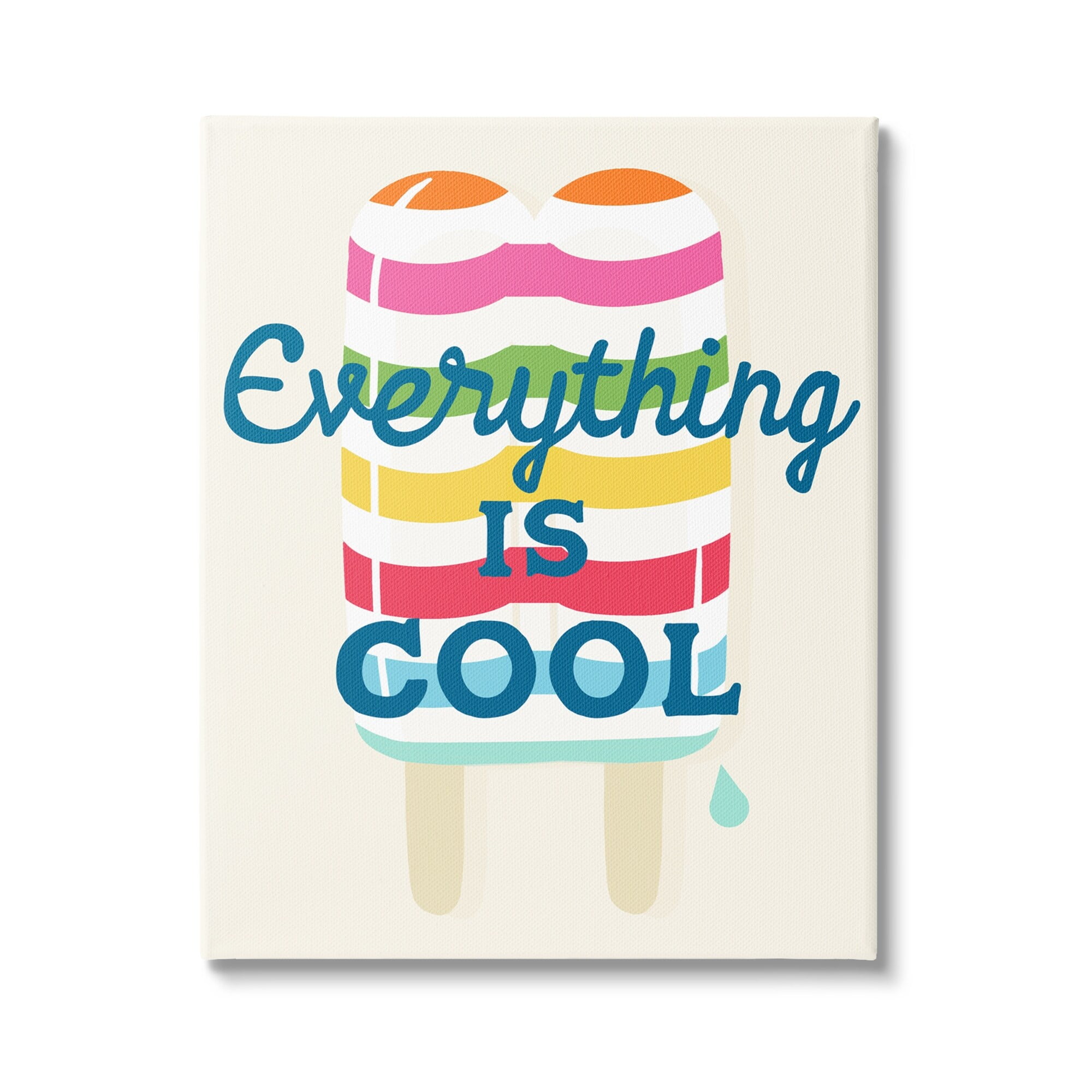 Stupell Industries Everything Is Cool Summer Striped Ice Pop Snack Graphic Art Gallery Wrapped Canvas Print Wall Art, Design by Daphne Polselli