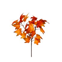 Awwp Artificial Fall Flowers, Fake Maple Leaves 15x7.3 Inch, Thanksgiving Halloween Decor with Color Gradient, Autumn Faux Plants Decor for Home Wall Fireplace, Fall Decor