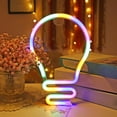 thumbnail image 2 of Light Bulb Neon Sign LED Neon Lights USB Battery Powered Wall Light Bulb Strip Steady Brightness Colorful Neon Led Light For Kid's Room Bedroom Wall Decoration, 2 of 4