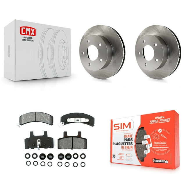 Transit Auto Front Disc Brake Rotors and Semi-Metallic Pads Kit for Car 1990-2002 Chevrolet Astro GMC Safari AWD K8S-100004