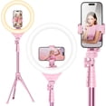 thumbnail image 1 of 14'' LED Foldable Ring Light with 62'' Tripod Stand, Selfie Ring Light for Video Recording, Live Streaming, TikTok & YouTube, Compatible with  &  (Black), 1 of 8