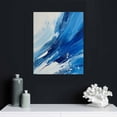 thumbnail image 4 of Nawypu Navy Blue Pictures Wall Art Abstract Modern Painting Canvas Brown Watercolor Wall Art Decor Abstract Blue Poster Minimalist Graffiti Prints Blue Artwork for Living Room, 4 of 4