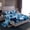 White Teal Blue, variant on Castle Fairy Boys Girls Floral Crane Twin Sheet Sets,Japanese Style Bedding
