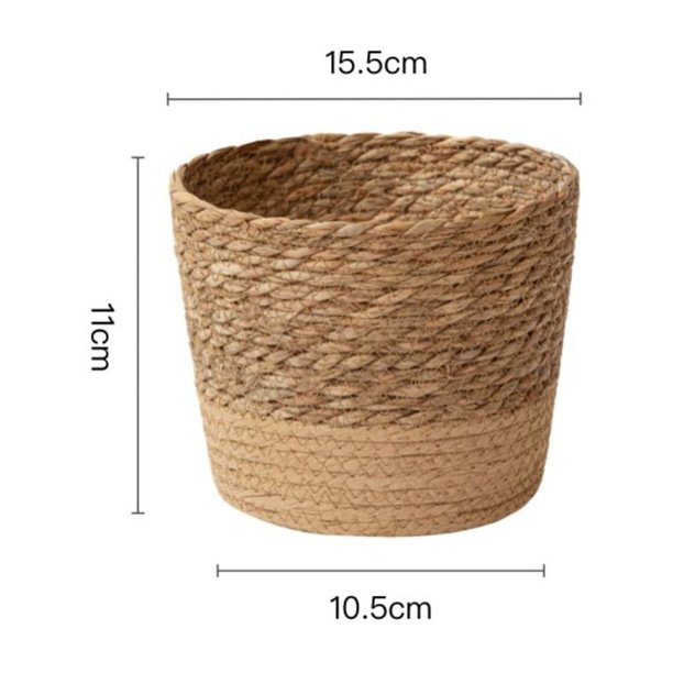 Typpkmm Straw Weaving Flower Plant Pot with Wicker Basket Rattan Flowerpot