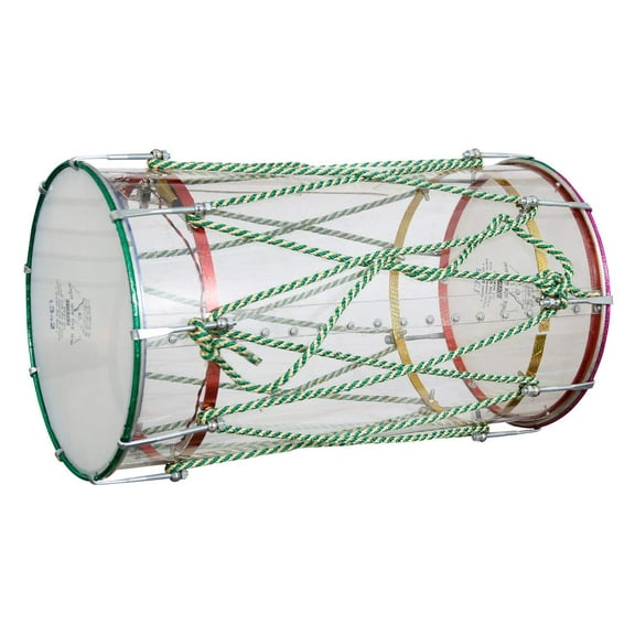 Naad Transparent Bhangra Dhol With Automatic lighting systems & Nut And Bolt Fitting