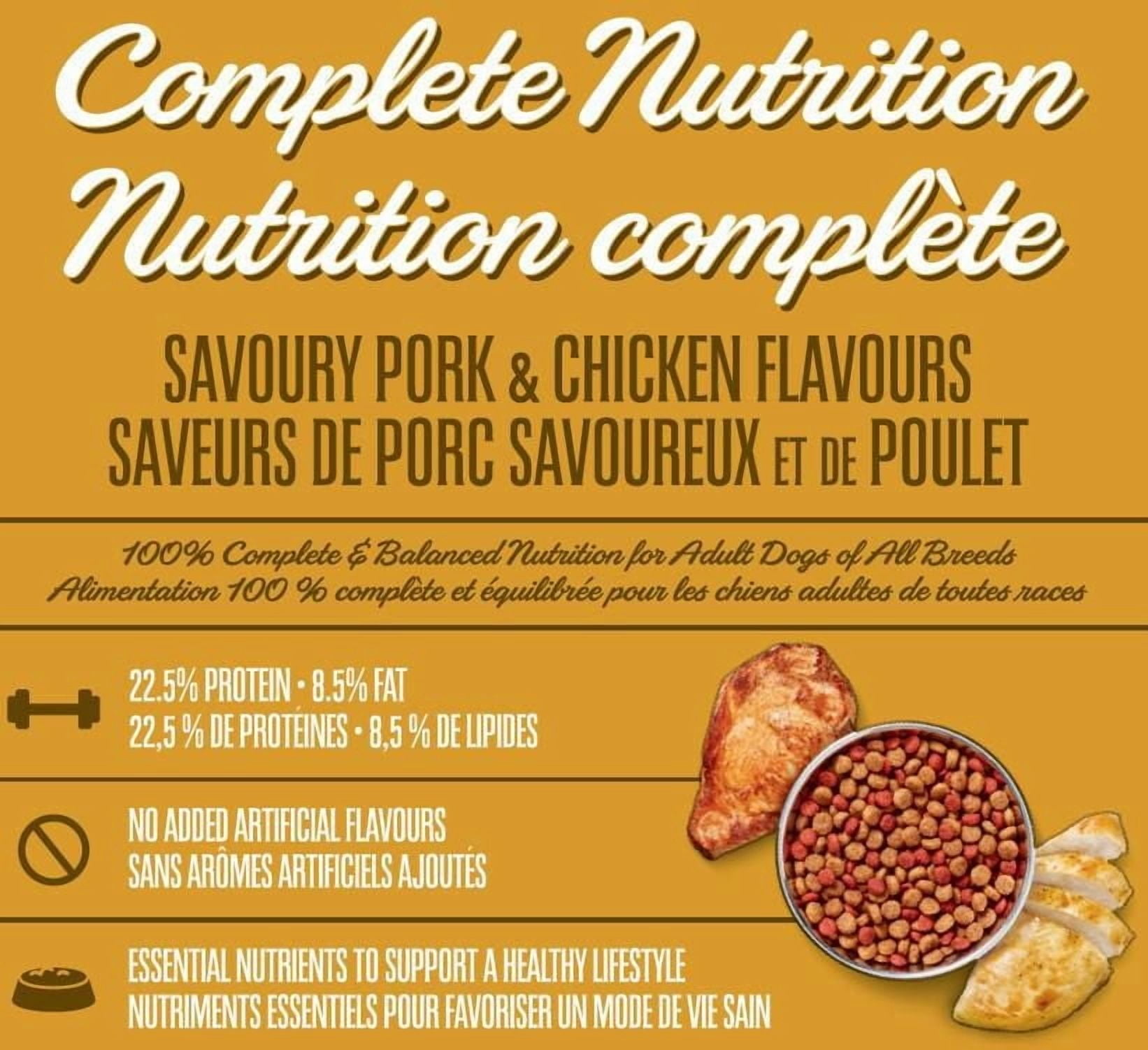 Ol'Roy Complète Nutrition Saveurs salées de porc et de poulet Nourriture sèche pour chiens 18kg - Alimentation complète et équilibrée à 100 % pour les chiens adultes de toutes races 18 kg