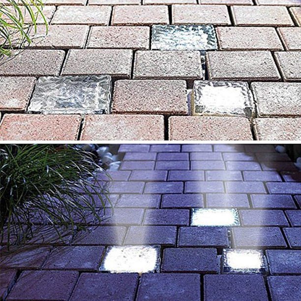 Solar Glass Brick Light Crystal Brick Stone Garden Solar Ice Cube