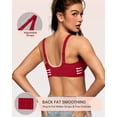 thumbnail image 3 of Bra OEAK Deep V inalámbrico cómodo para mujer, color rojo M, 3 of 7