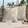 thumbnail image 2 of Beige Coastal Outdoor Pillow Covers Pack of 2 Nautical Starfish Jellyfish Coral Summer Waterproof Throw Pillow Covers Decorative Cushion Cases for Patio Garden Tent Balcony Couch 20x20 inch, 2 of 9