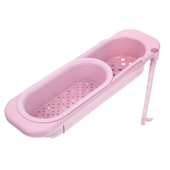 COMPUKAS Pink Extendable Sink Strainer for Kitchen Use Made of PP Material with Smooth Edges 7.9 Inches