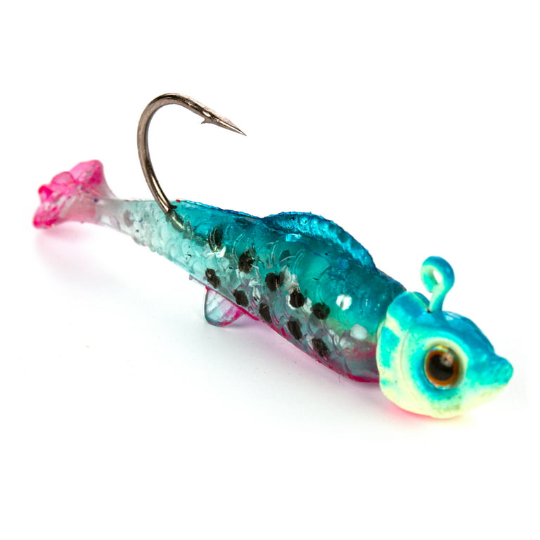 Ozark Trail 1/16 Ounce Blue/Pink Rigged Paddle Tail Minnow Fishing Lure 