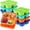 Bright color, variant on KALAKALA 4 Pack Bento Snack Containers Set, 4 Compartment Food Storage Containers ,Wheat Straw Meal Prep Lunch Box ,Plastic Food Storage container, Microwave and Dishwasher Safe (4colour)