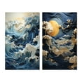 thumbnail image 2 of Designart "Furious Storm Over the Ocean I" Storms Wall Art Set Of 2 - White Landscapes Gallery Set For Office Decor, 2 of 7