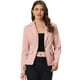 thumbnail image 1 of Chaqueta de mezclilla Allegra K de manga larga con botones y solapa con muesca Rosa L, 1 of 6