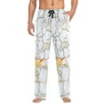 thumbnail image 5 of joogoo Men's Pajama Pants White Marble Cotton Long Sleepwear Lounge Pants M, 5 of 7