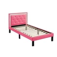 thumbnail image 7 of Poundex Twin Size Bed In High Glitter Headboard In Pink, 7 of 7