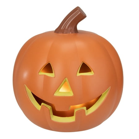 CC Home Furnishings LED Lighted Dancing Flame Halloween Pumpkin Speaker Orange 33870935