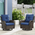 thumbnail image 4 of POCASSY Outdoor Wicker Rattan Swivel Rocking Patio Club Accent Chairs with Cushions, 4 of 10