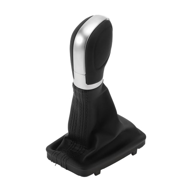 Pomo de cambio automático Unique Bargains con cubierta - Pomo de palanca de cambios para automóvil - para Volkswagen Tiguan 2012-2015 Plástico Cuero sintético Negro Tonalidad plateada - 1 Pc