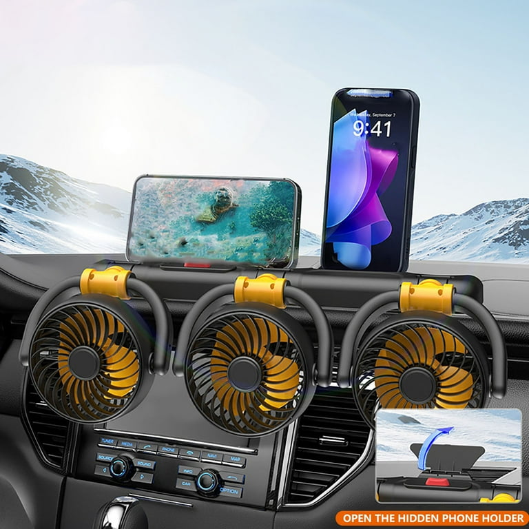 car fan for cigarette lighter & Truck Thermostat Controller Barrel (Controller) Four Head Folding Car Fan