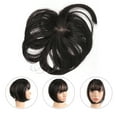 thumbnail image 4 of FELTECHELECTR Human Hair Bangs Air Slanted Bangs Wig Black Synthetic Material 1Pack, 4 of 6
