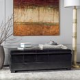 thumbnail image 2 of SAFAVIEH Madison Large Rustic Solid Upholstered Storage Bench, Black, 2 of 11