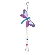 Purple Decor Wind Chimes Outdoor Decorations Stained Glass Hummingbird
