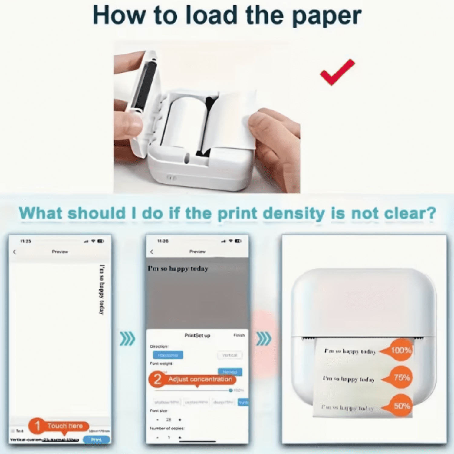 2PCS Mini Printer  Thermal Printer, Bluetooth Portable Phone Print Pods,Study Maker for Pictures, Photos, Journals, DIY, Compatible with Phone & Tablet