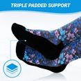 thumbnail image 6 of AMITOFO Diabetic Socks for Women, Non Binding Top, Seamless Toe, Loose Fit, Ultra Stretch Design for Swollen Legs, Edema, Elderly, Blue Flower, 11-13, 6 of 8