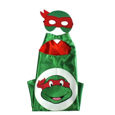 Cartoon Costume - TMNT Raph Turtle Logo Cape and Mask with Gift Box by